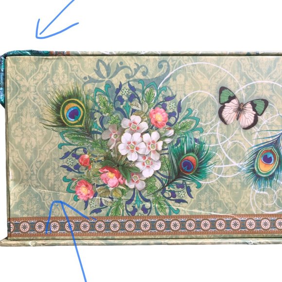 Punch Studio Royal Peacock Flip Top Decorative Nesting Box, Large 94811 - Picture 7 of 7